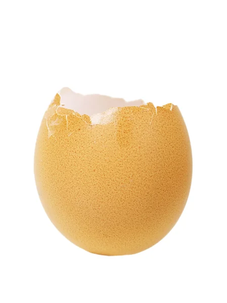 Yumurta kabuğu üzerinde beyaz izole — Stok fotoğraf