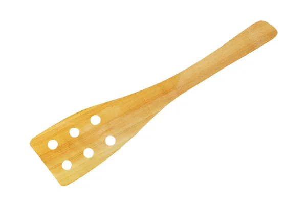 Kitchen wood utensil isolated white — Stock Photo, Image