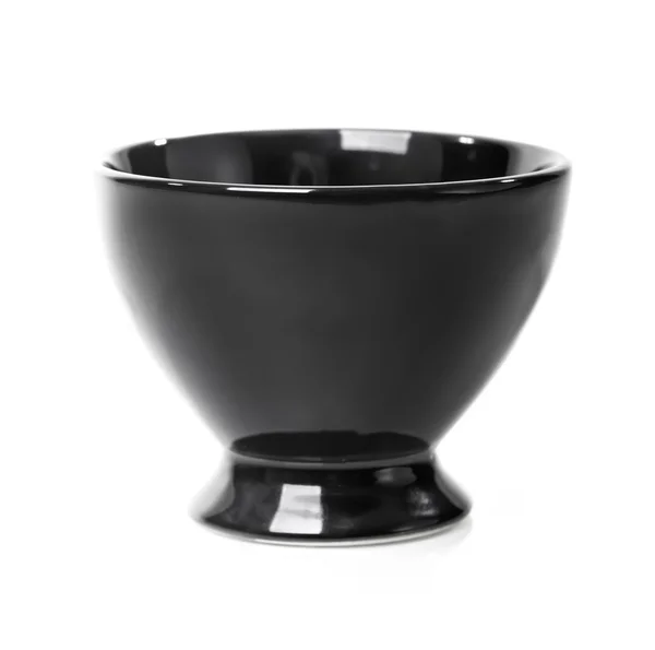 Black bowl isolated on white — Stock Photo, Image