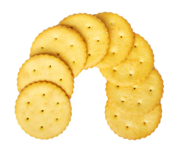 Крекер печиво ізольовано на білому — стокове фото