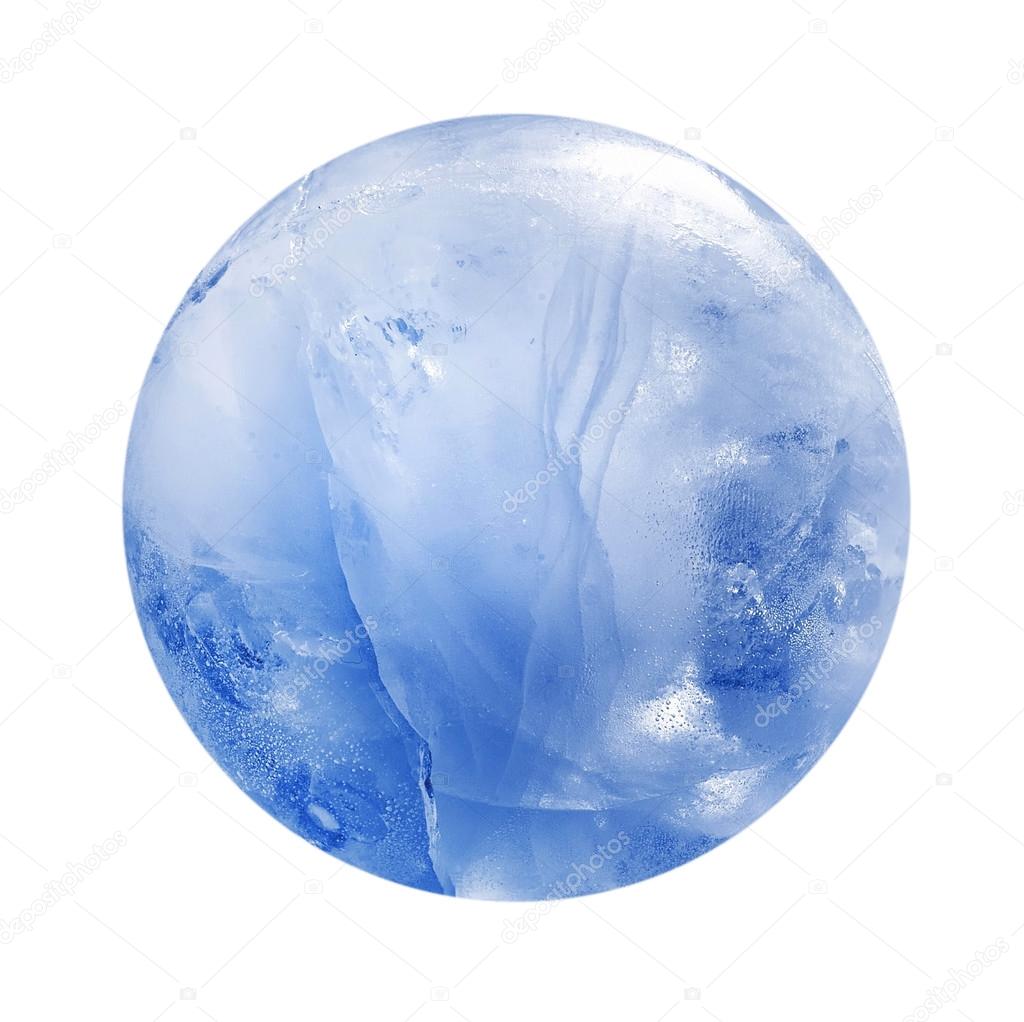 Blue ice sphere isolated