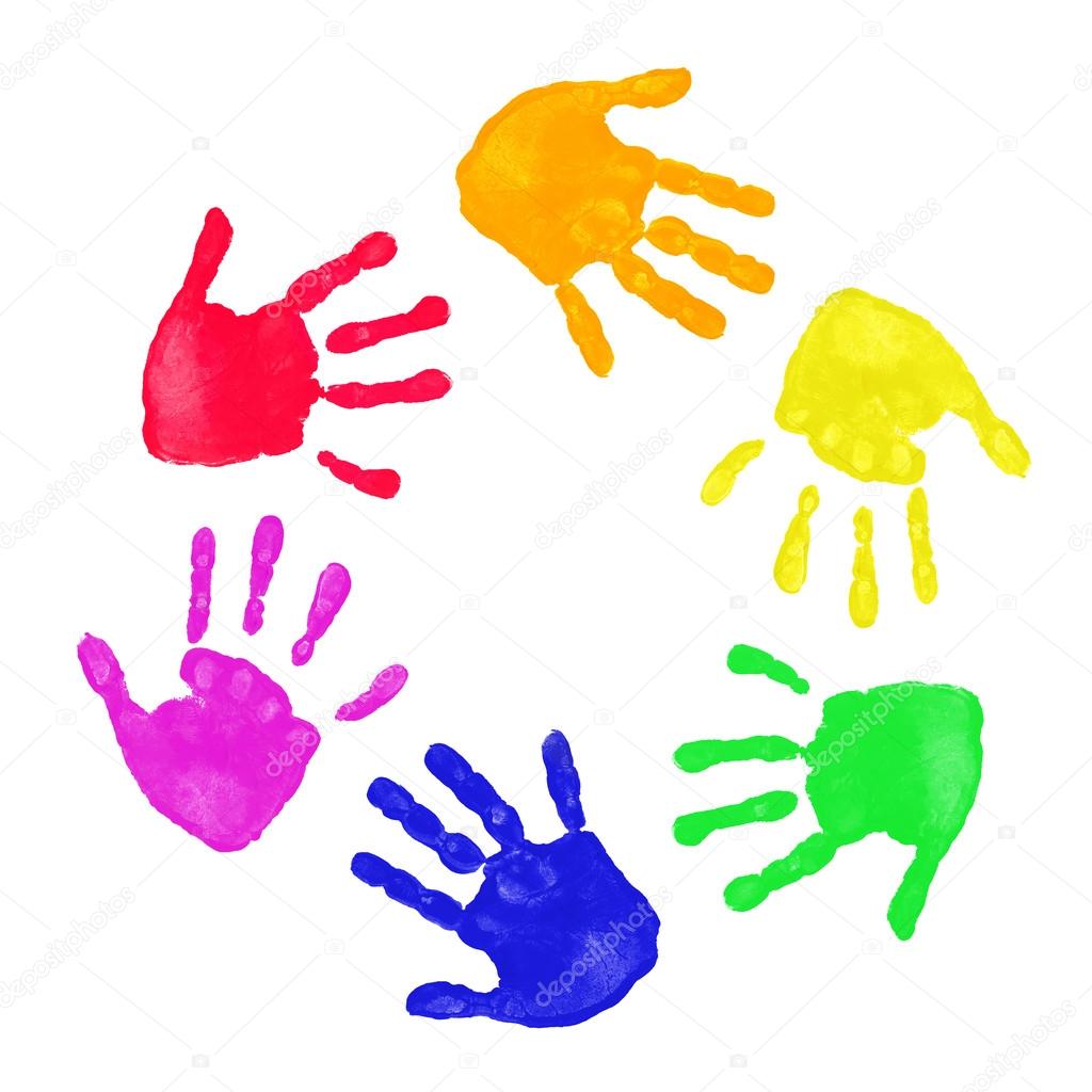 Colorful hands prints