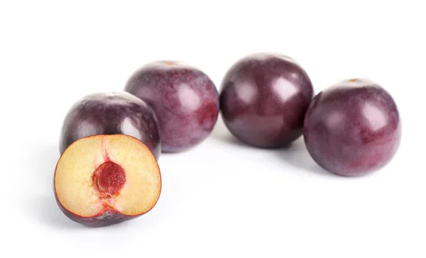 Plum fruit isolated on white — Stock Photo, Image