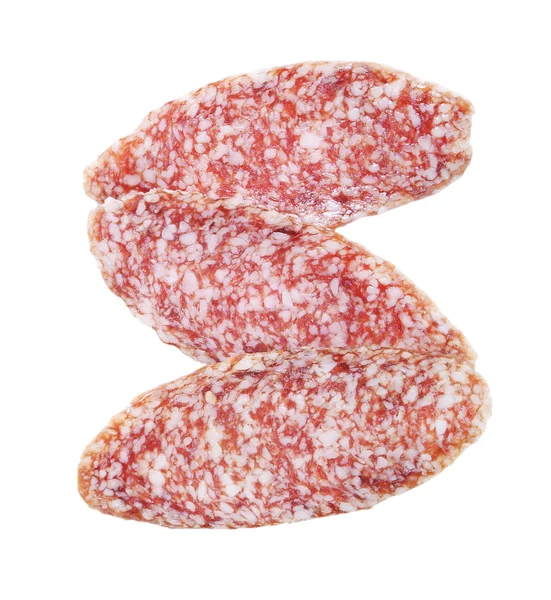 Salami isolated on white — Stock Photo, Image