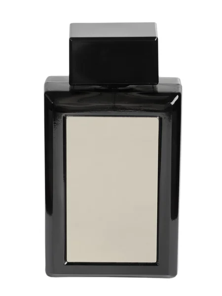 Černá parfémy láhev — Stock fotografie