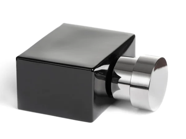 Frasco de perfume preto — Fotografia de Stock