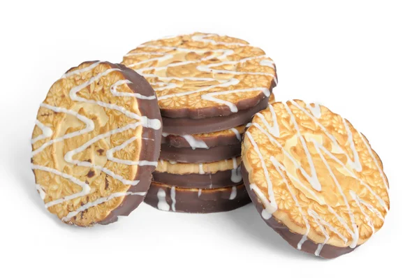 Galletas de chocolate aisladas en blanco — Foto de Stock