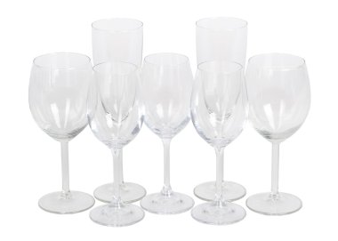 dizi boş şarap bardakları