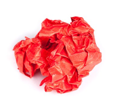 Kırmızı kağıt parçasına vidalı