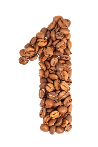 Szám, szemes kávé — Stock Fotó