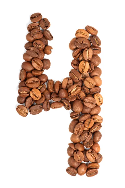 Szám, szemes kávé — Stock Fotó