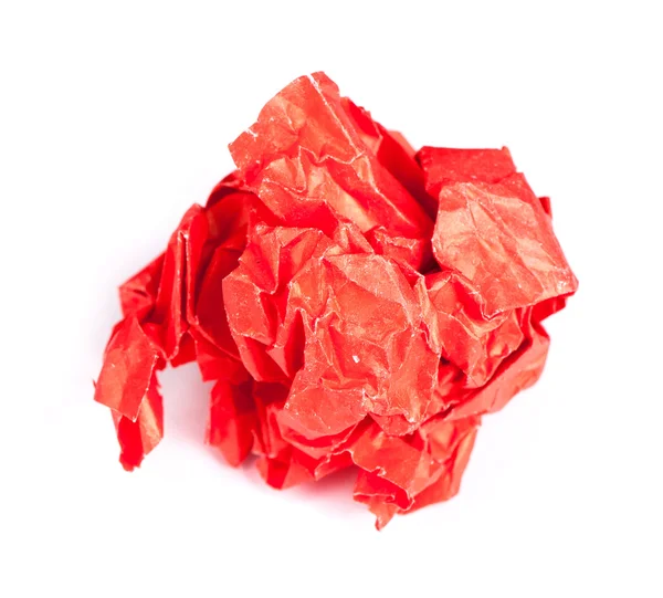 Screwed up piece of red paper — Stock Photo, Image
