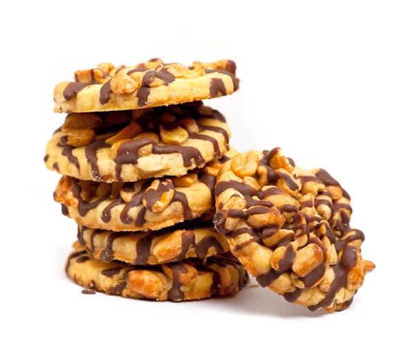 Chocolate chip cookies med jordnötter — Stockfoto