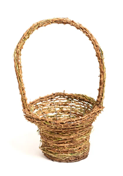 空の枝編み細工品バスケット — ストック写真