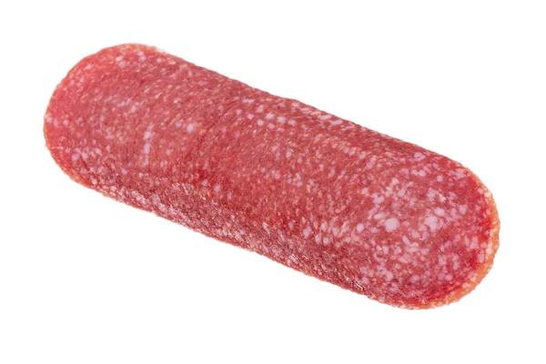 Sliced Smoked Salami Sausage Isolated White Background — Stock Photo, Image