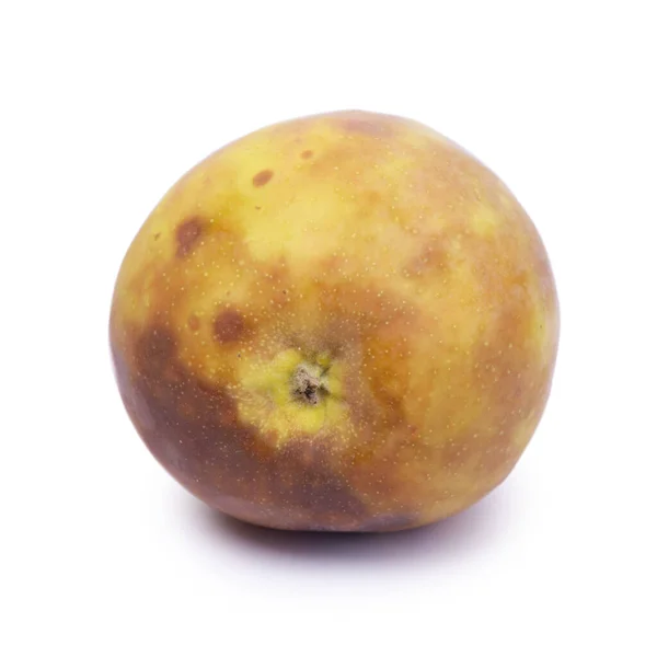 Gelber Fauler Apfel Isoliert Auf Weißem Hintergrund — Stockfoto