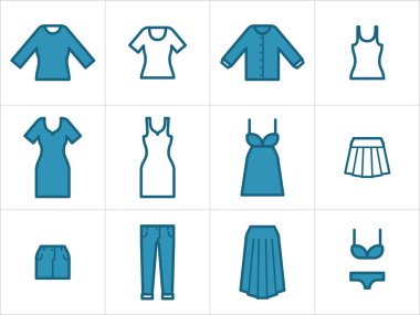 2 giyim Icons set