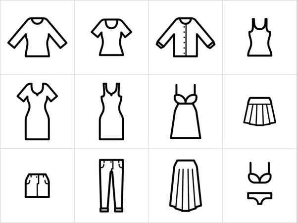 Oblečení ikony set 2 — Stockový vektor