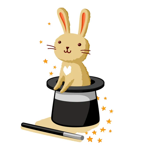 Kaninen i en hatt — Stock vektor