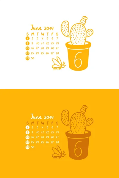 June 2014 — Stock Vector