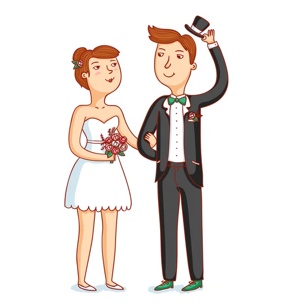 Jeunes mariés — Image vectorielle