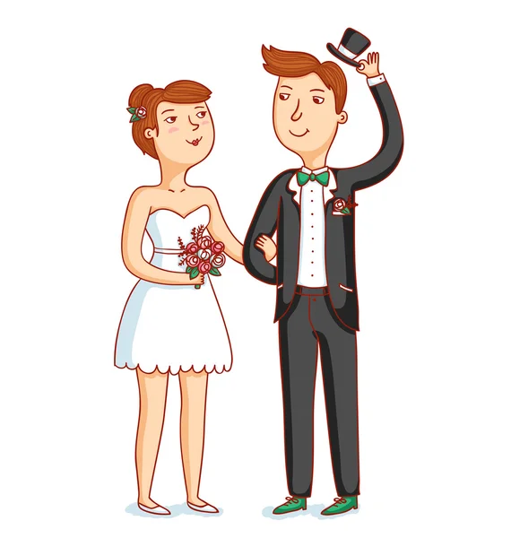 Recién casados — Vector de stock