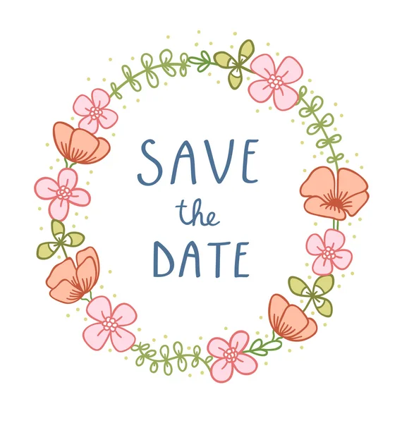 Save the date florals — Stock Vector