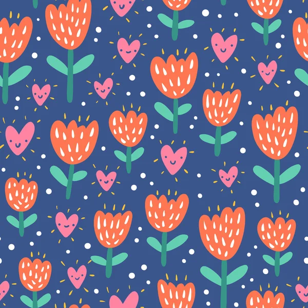 Sevgiliye çiçek ve kalpler — Stok Vektör