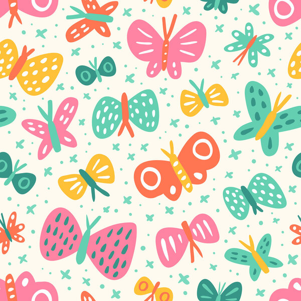 Doodle butterflies pattern
