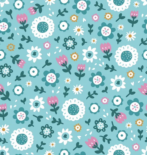 Patrón floral simple — Vector de stock