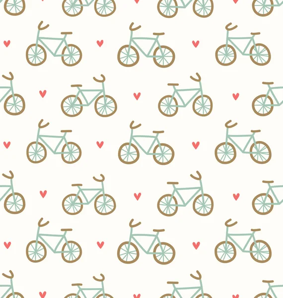 Cartoon fietsen patroon — Stockvector