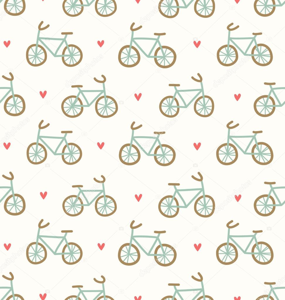 Cartoon bicycles pattern