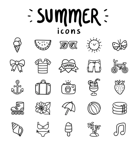 Iconos de verano — Vector de stock