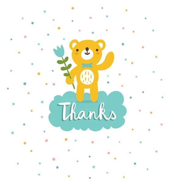 Bear ringrazia — Vettoriale Stock