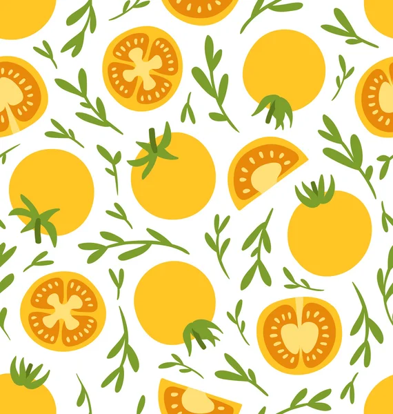 黄色のトマトのパターン — ストックベクタ