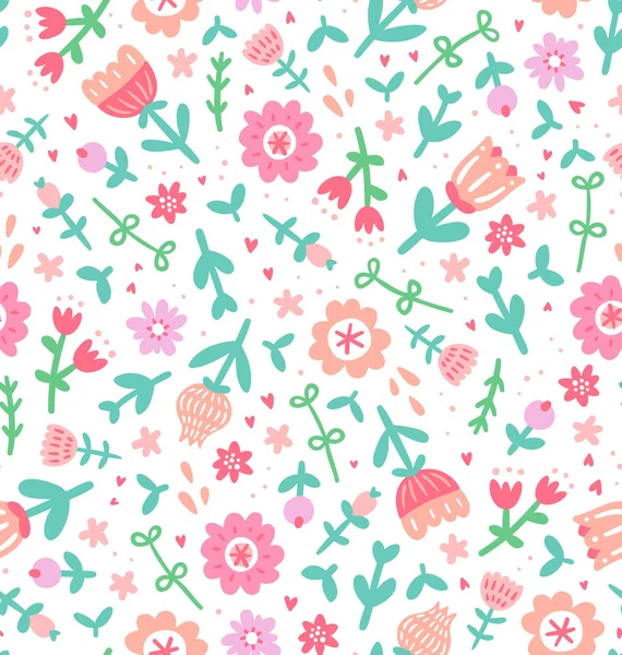Motif imprimé floral coloré — Image vectorielle