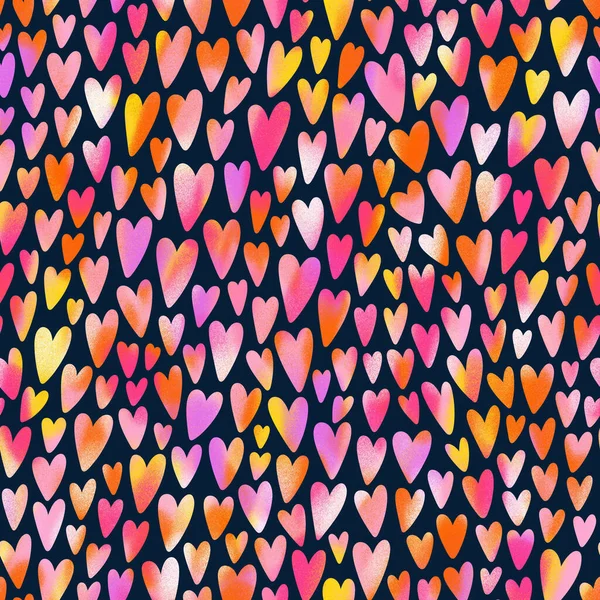 Crazy Love Colorful Hearts Seamless Pattern Illustration Perfect Lovely Print — Stock Photo, Image