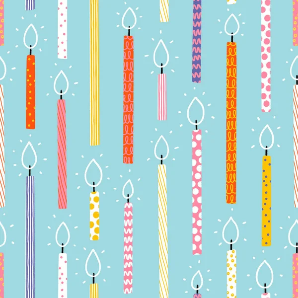 Festive Party Seamless Pattern Illustration Cute Abstract Birthday Candles — Stock Photo, Image