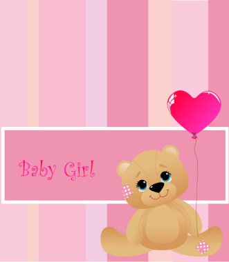 Sevimli bebek kartı. vektör illüstrasyonu