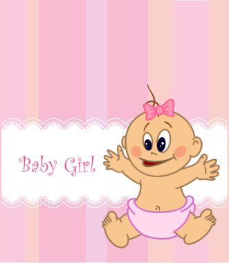 Sevimli bebek kartı. vektör illüstrasyonu