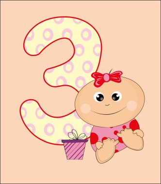 Sevimli bebek kartı. vektör illüstrasyonu