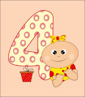 Sevimli bebek kartı. vektör illüstrasyonu