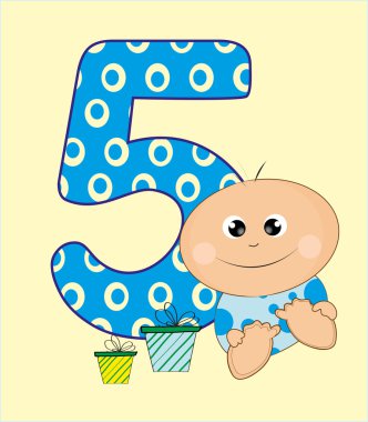 Sevimli bebek kartı. vektör illüstrasyonu