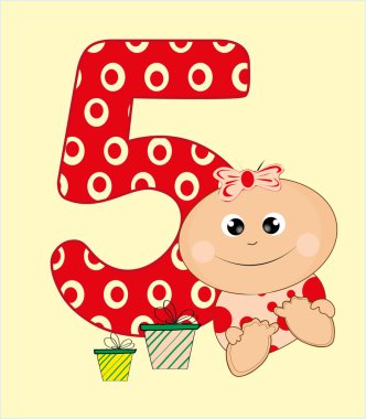 Sevimli bebek kartı. vektör illüstrasyonu