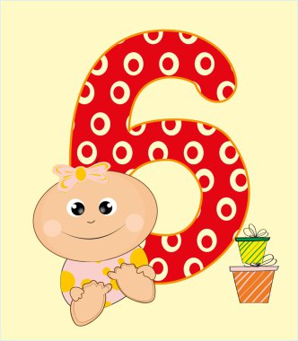 Sevimli bebek kartı. vektör illüstrasyonu