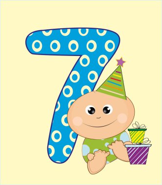 Sevimli bebek kartı. vektör illüstrasyonu