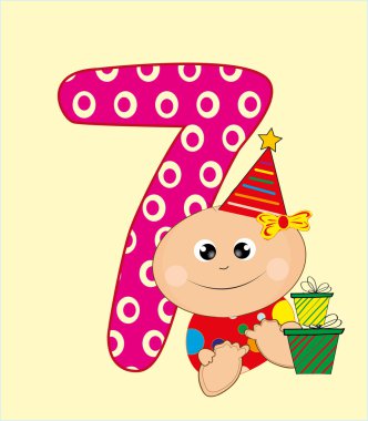 Sevimli bebek kartı. vektör illüstrasyonu