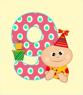 Sevimli bebek kartı. vektör illüstrasyonu