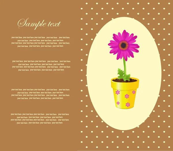 Leuk huis bloemen in een pot. vectorillustratie — Stockvector