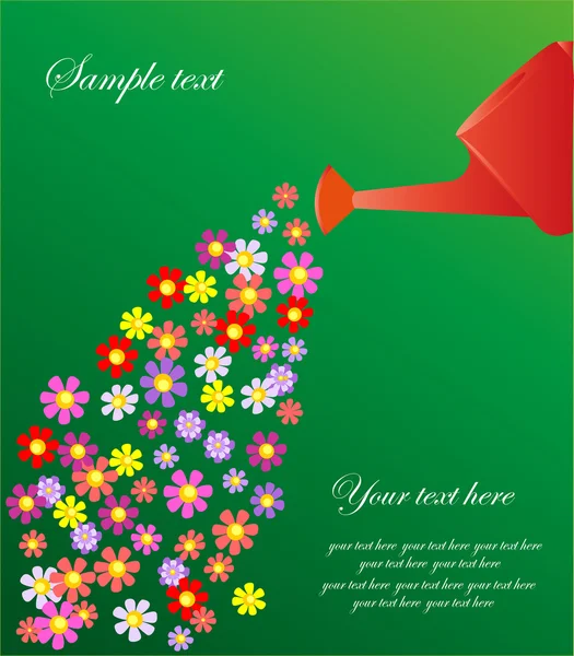 Schöne Illustration - Postkarte mit Blumen. Vektor — Stockvektor